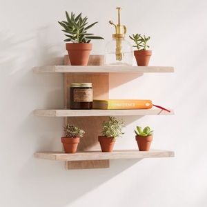 Urban Outfitters Wall Art - • UO 3 t i e r e d w o o d e n s h e l f • Urban Outfitters Wall Art - • UO 3 t i e r e d w o o d e n s h e l f •